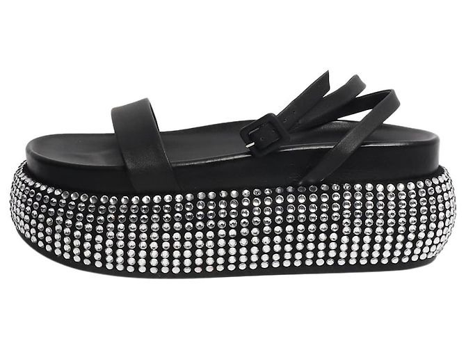 Jonathan Simkhai Black diamante platform sandals - size EU 39