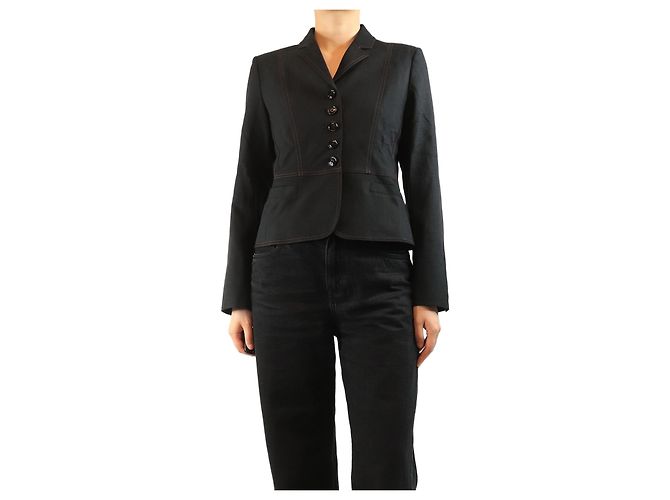 Autre Marque Black fitted blazer - size UK 10
