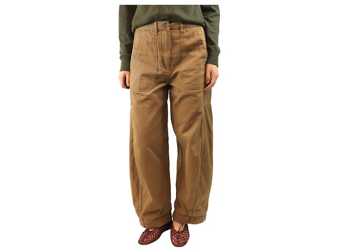 Autre Marque Pantalones de algodón marrón - talla UK 10 Castaño