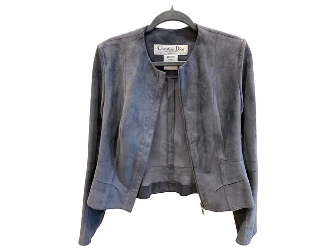Christian Dior Wildlederjacke in Grau
