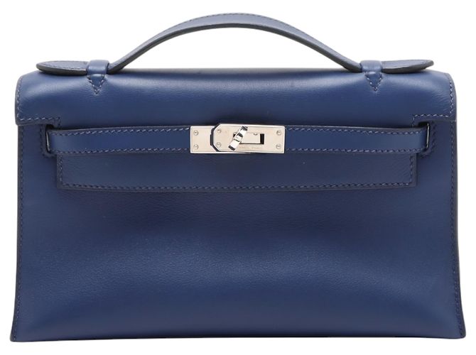 Hermès Blue Swift Kelly Pochette 22 Bleu
