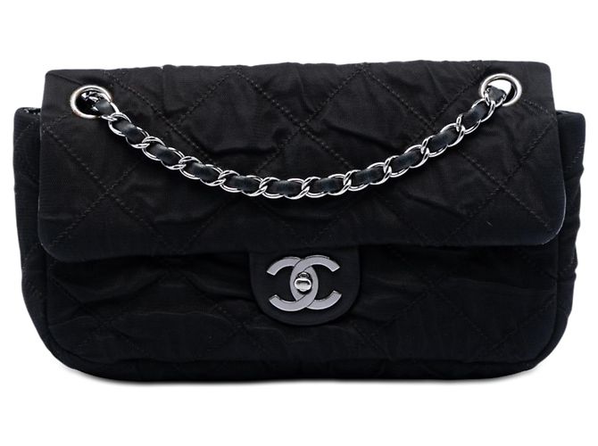 Chanel Black CC Ultra Stitch Mesh Flap Nero