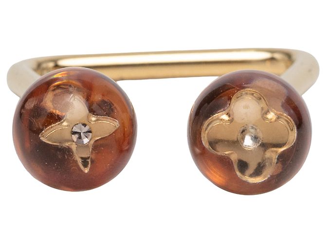 Anello Cocktail Fleur con Inclusione di Cristallo e Resina Dorata Louis Vuitton D'oro