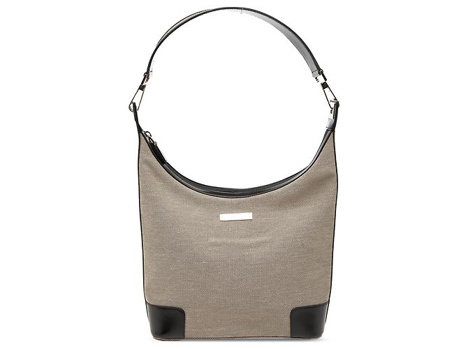 Bolsa de ombro Gucci em lona bege