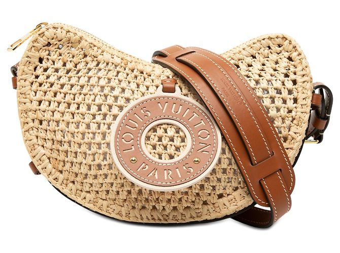 Louis Vuitton Beige Raffia By the Pool Croissant MM