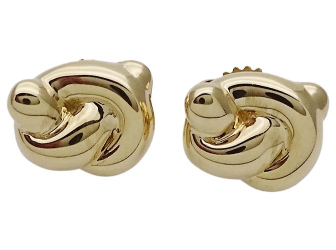 Orecchini a lobo in oro giallo con motivo a nodo Tiffany & Co. D'oro