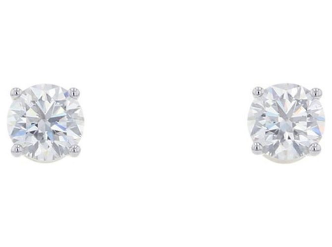 Harry Winston Rund geschliffene Platin-Steckohrringe