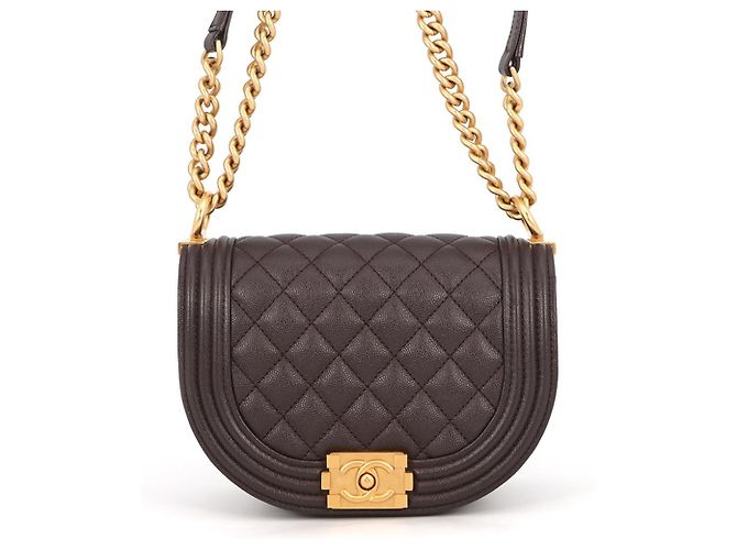 Bolsa de Alça de Corrente Chanel Marrom