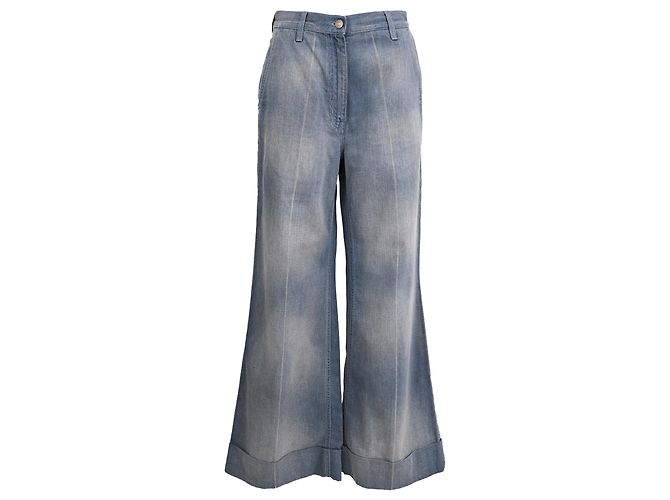 Jeans Gucci Washed Bell-Bottom in cotone blu
