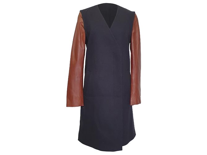 Theory Quennel Two-Toned Coat in Multicolor Virgin Wool Multiple colors