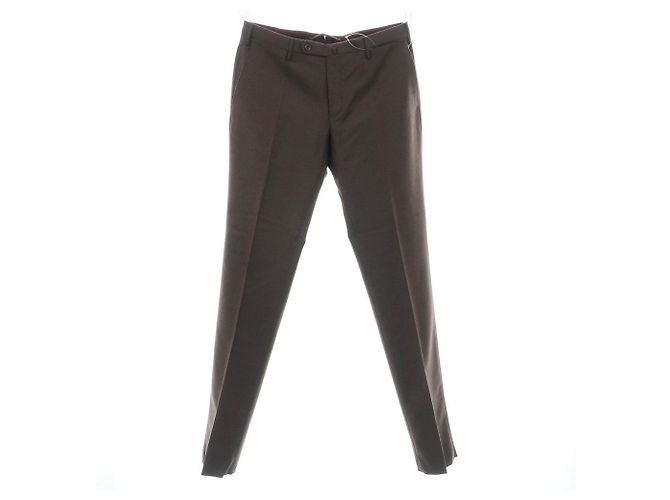 Autre Marque Pantalones de lana Super 100's Incotex Bronce Marrón oscuro