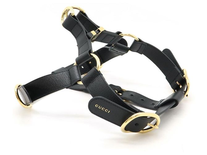 Gucci Leather Pet Harness Black