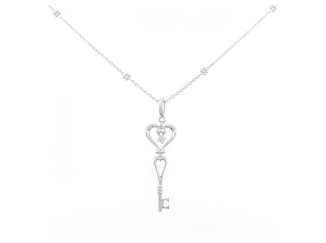 Autre Marque Collar de oro blanco Au750 y diamantes Plata