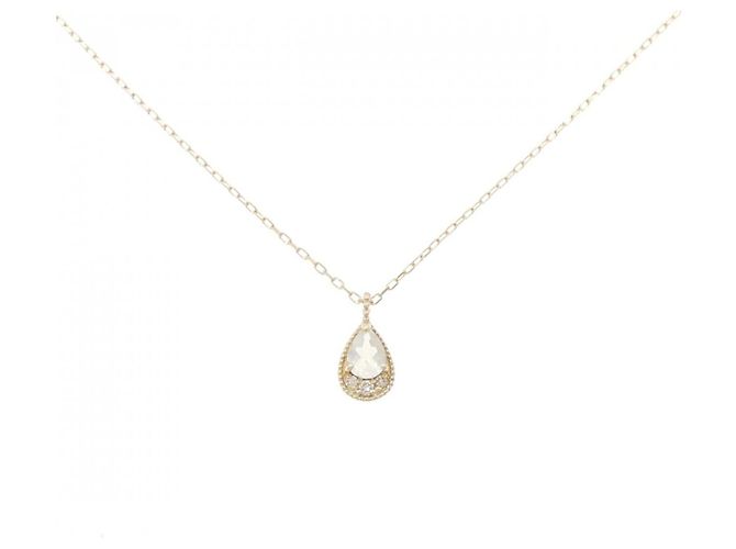 Autre Marque Colar de diamante e pedra da lua K10YG Dourado