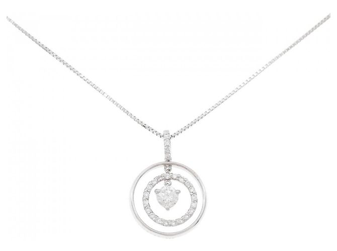 Autre Marque Collar de oro blanco y diamantes Au750 Plata