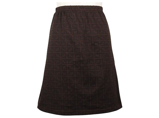 Saia Fendi Zucca de nylon Marrom