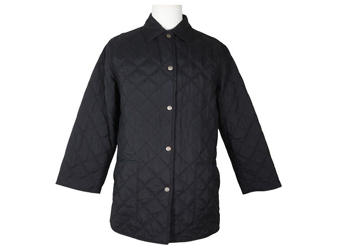 Polyester-Nylon-Mantel Salvatore Ferragamo Schwarz