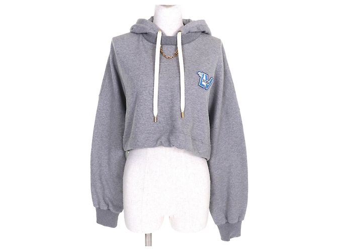 Louis Vuitton LV Flight Mode Cropped Hoodie Grau