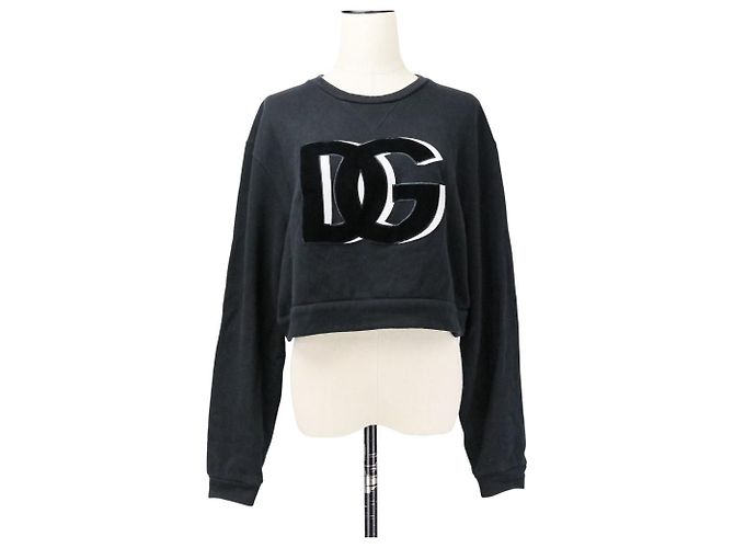 Dolce & Gabbana Sweatshirt cropped com logo DG Dolce&Gabbana Preto