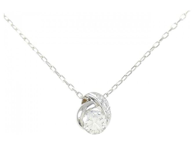 Autre Marque Platin-Diamant-Halskette PT900 PT850 Silber