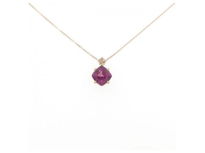 Autre Marque Collana in granato e diamanti Au750 Rosso