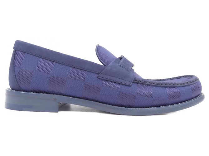 Louis Vuitton Mezzi Loafer Lederschuhe Blau Marineblau