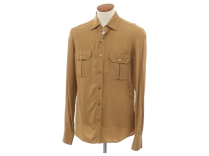 Autre Marque Camicia in viscosa Giannetto Beige Cammello
