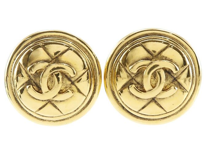 Orecchini Chanel Coco Mark Matelasse D'oro 