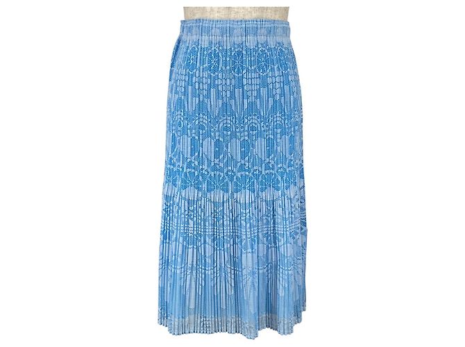 Issey Miyake PLEATS PLEASE Polyester Skirt Blue Light blue