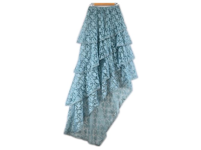 Saia de renda e poliamida Gucci Azul