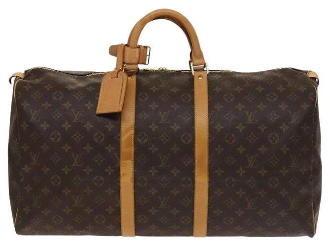 Borsa Keepall Louis Vuitton Monogram Canvas 55 Marrone
