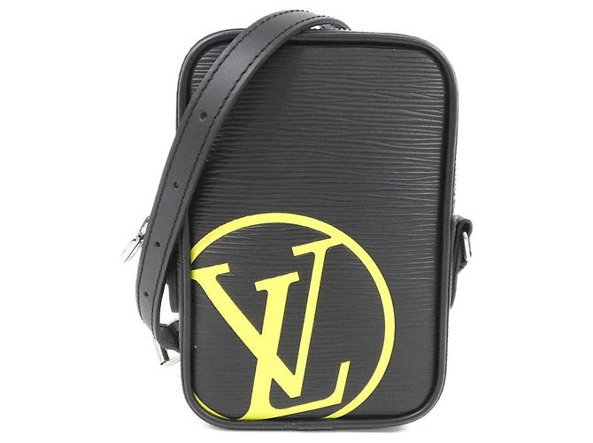 Borsa a Spalla Louis Vuitton Epi Danube PM Nero Giallo