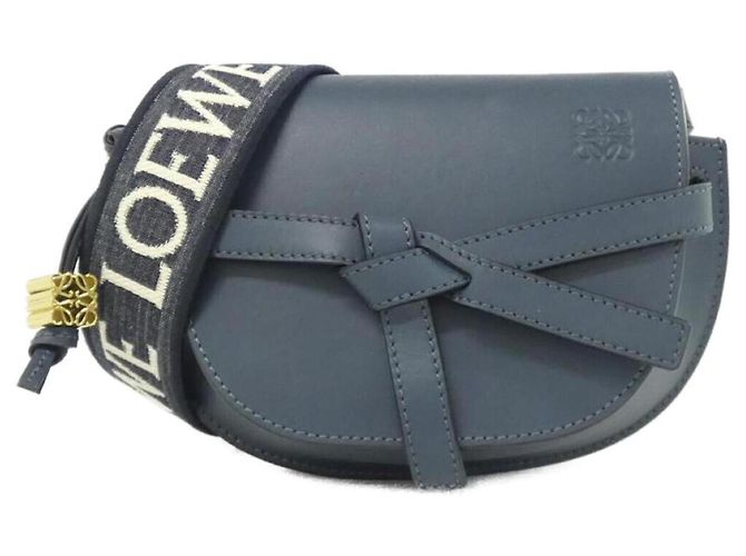 Borsa a tracolla mini Loewe Gate Dual Blu