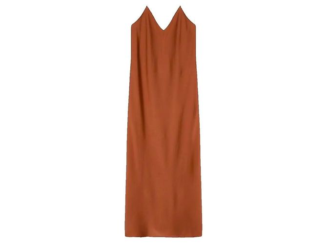 Autre Marque Red Herring Terracotta Satin Lingerie Kleid Bordeaux