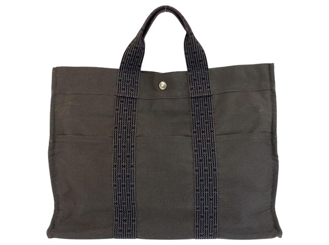 Hermès Sac cabas Hermes Herline MM Gris Marron