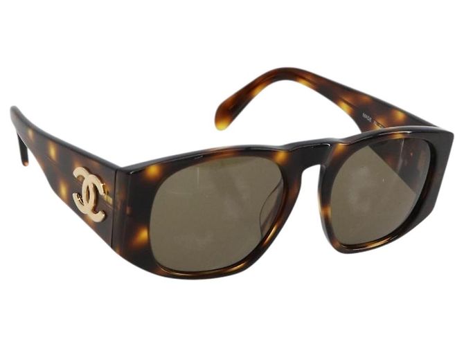 Gafas de sol CHANEL de Plástico Marrón Oro CC Auth yk20489M Castaño Dorado