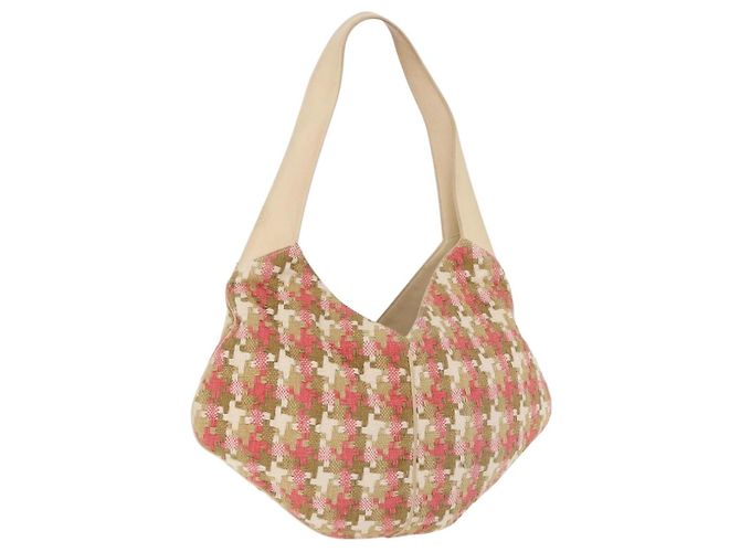 Borsa a tracolla LOEWE cotone Beige Gold Auth 184313A D'oro