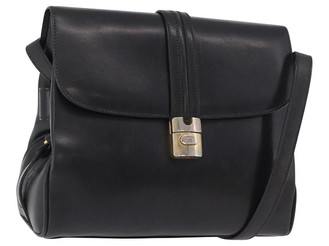 Borsa a Spalla GUCCI in Pelle Blu Navy e Oro Auth 184456 D'oro