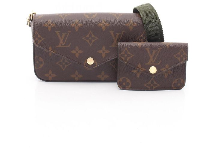 Bolso de hombro Louis Vuitton Multi Pochette Felicie Castaño Verde Monograma