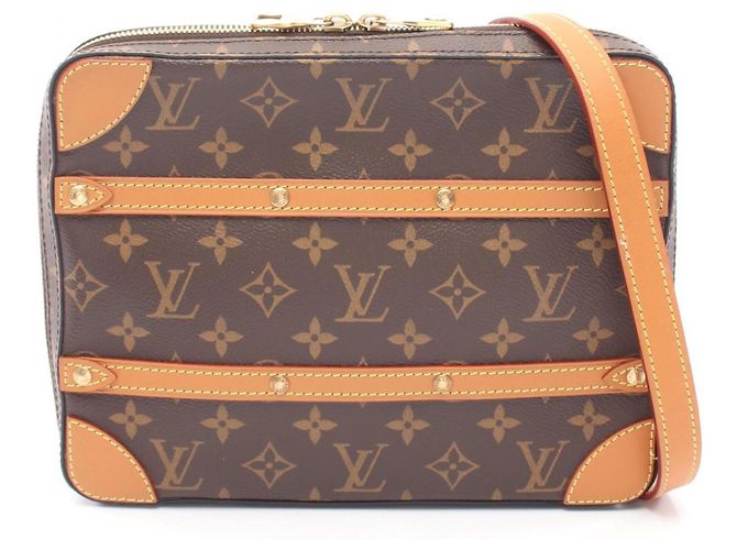 Louis Vuitton Soft Trunk Messenger PM Monogram Shoulder Bag Brown