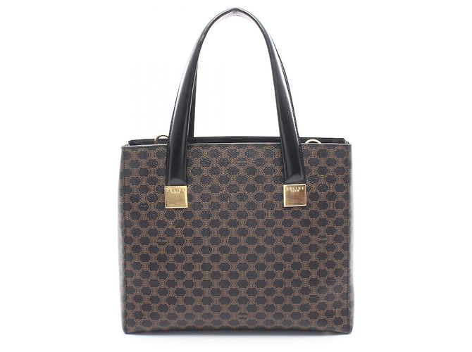 Céline Bolsa Celine Macadam Marrom Preto