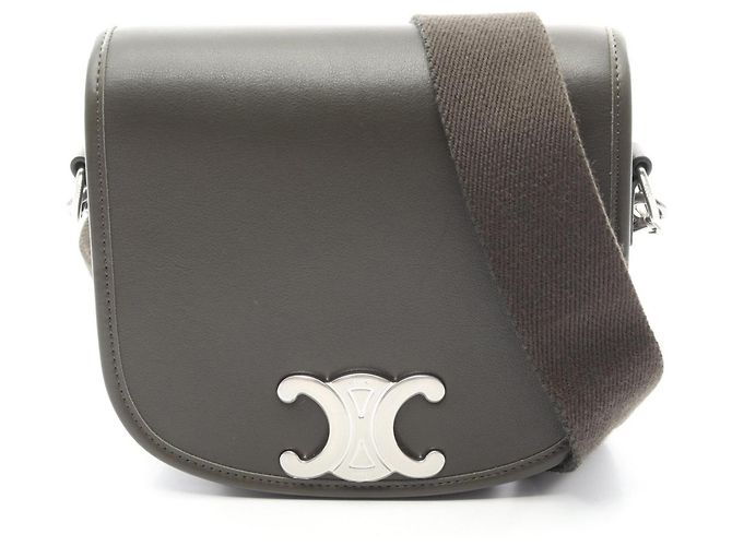 Céline Celine Small Buzas Strap Triomphe Shoulder Bag Green