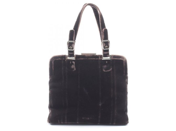 Bolsa Prada VELLUTO FIBBIE Marrom