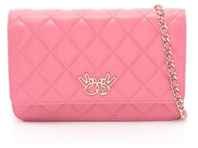 Chanel Matelassé Double Piece Shoulder Bag Pink