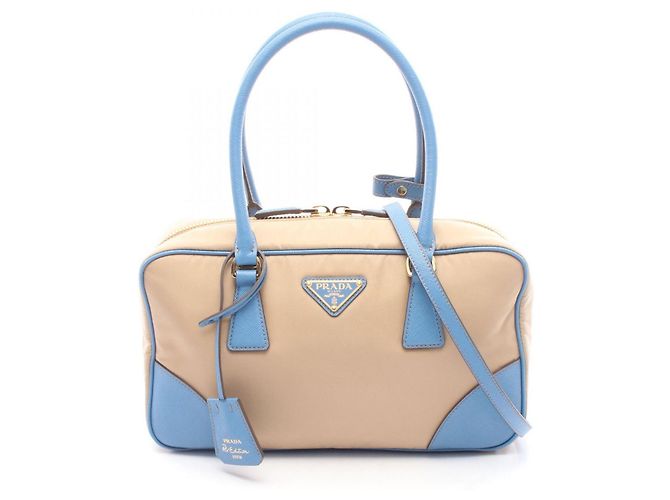 Saffiano Borsa Prada Re-Edition 1978 Medium Blu Beige