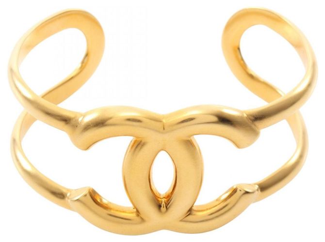 Chanel Coco Mark Gold Plated Bangle Golden