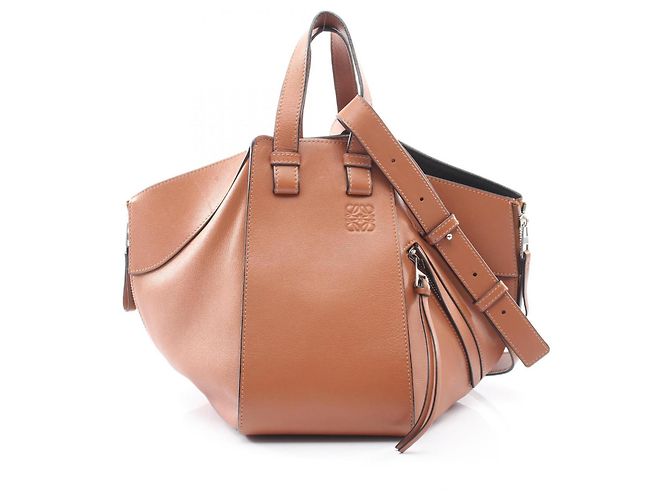 Loewe Hammock Small 2-Way Lederhandtasche Braun