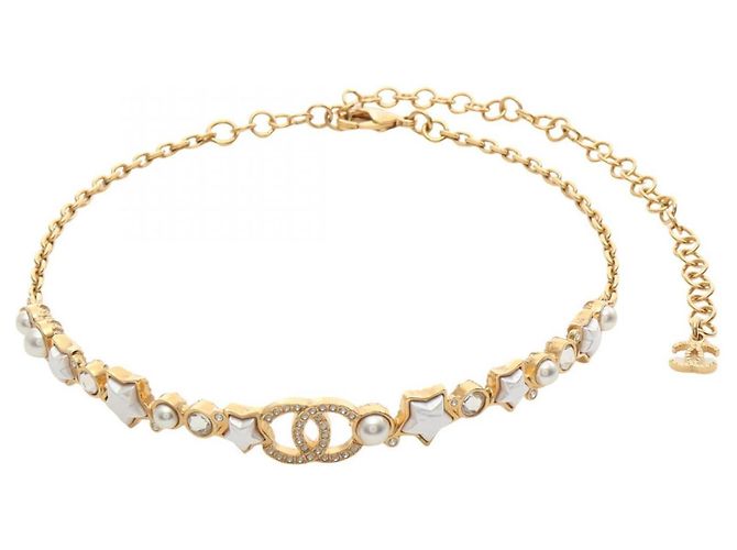 Choker Chanel Coco Mark Star Bianco D'oro