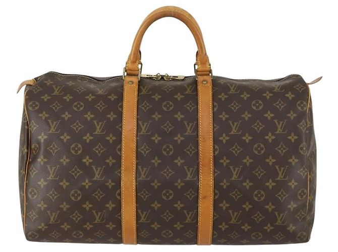 Bolsa Keepall Louis Vuitton Monogram Canvas 50 Marrom