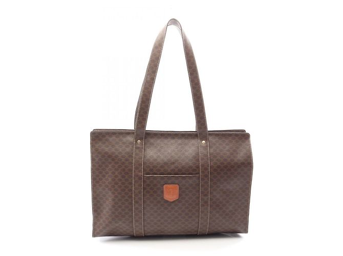 Céline Bolsa Tote Celine Macadam Marrom